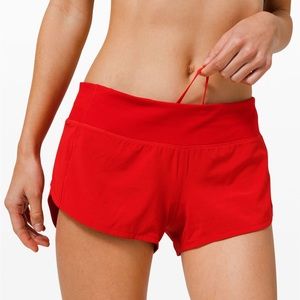 Lululemon Speed up low-rise lined short 2.5”, dark red